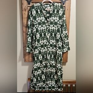 Zara Green Abstract Print Cotton Tunic Dress Size M